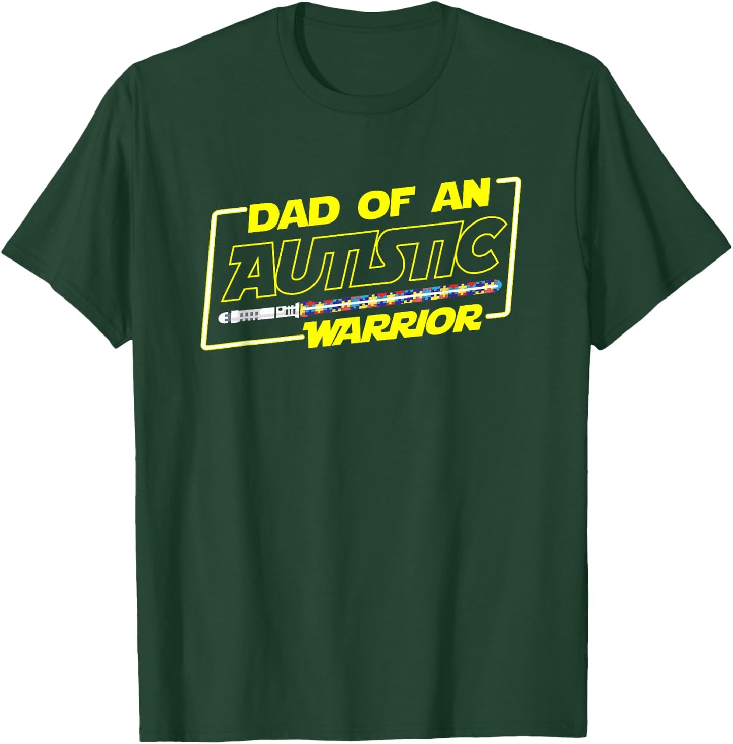 Father's Day Autism Warrior Awareness Dad T Shirt T-Shirt - T-Shirt | Forest