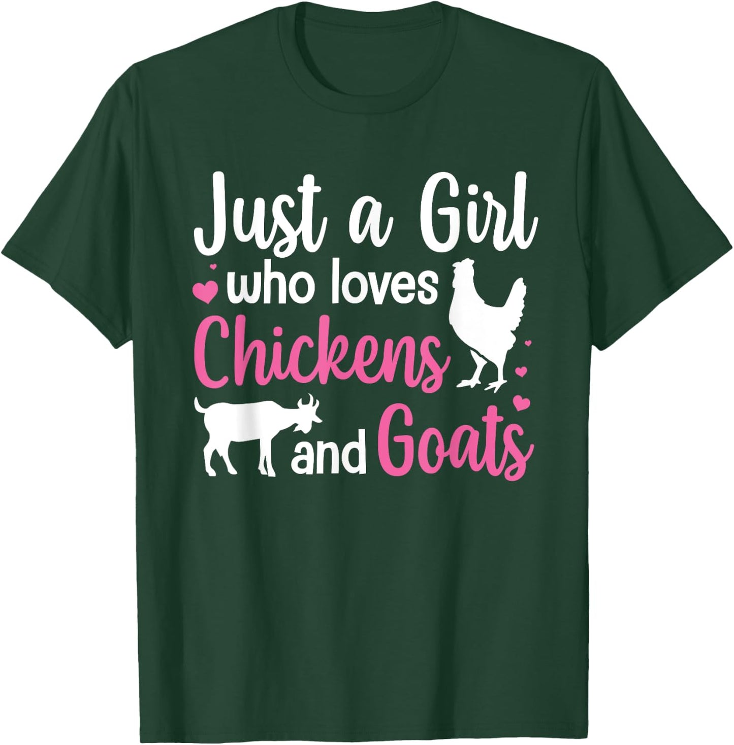 Cool Chicken Goat Design Girls Pygmy Goat Lover T-Shirt - T-Shirt | Forest