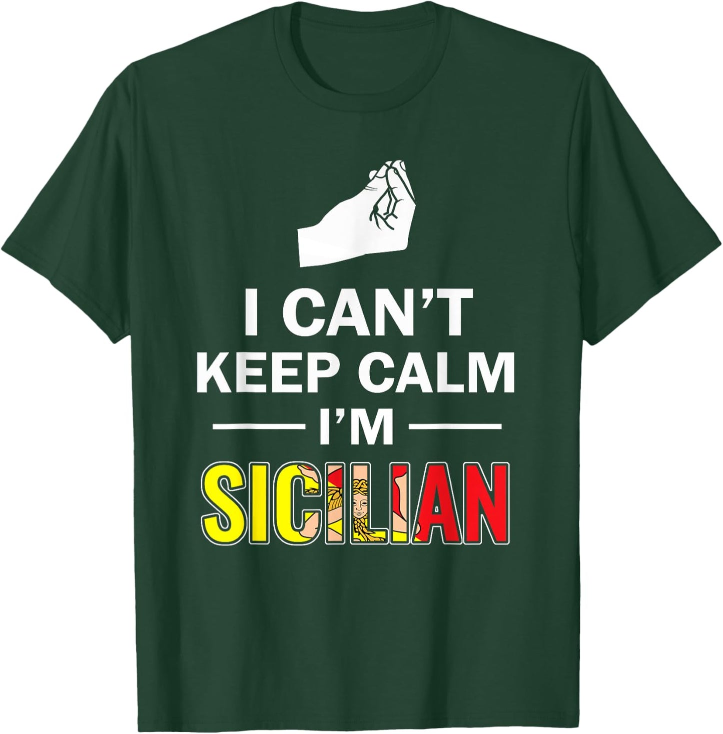 Funny Sicily I can't keep calm I'm Sicilian Italian shirt T-Shirt - T-Shirt | Forest