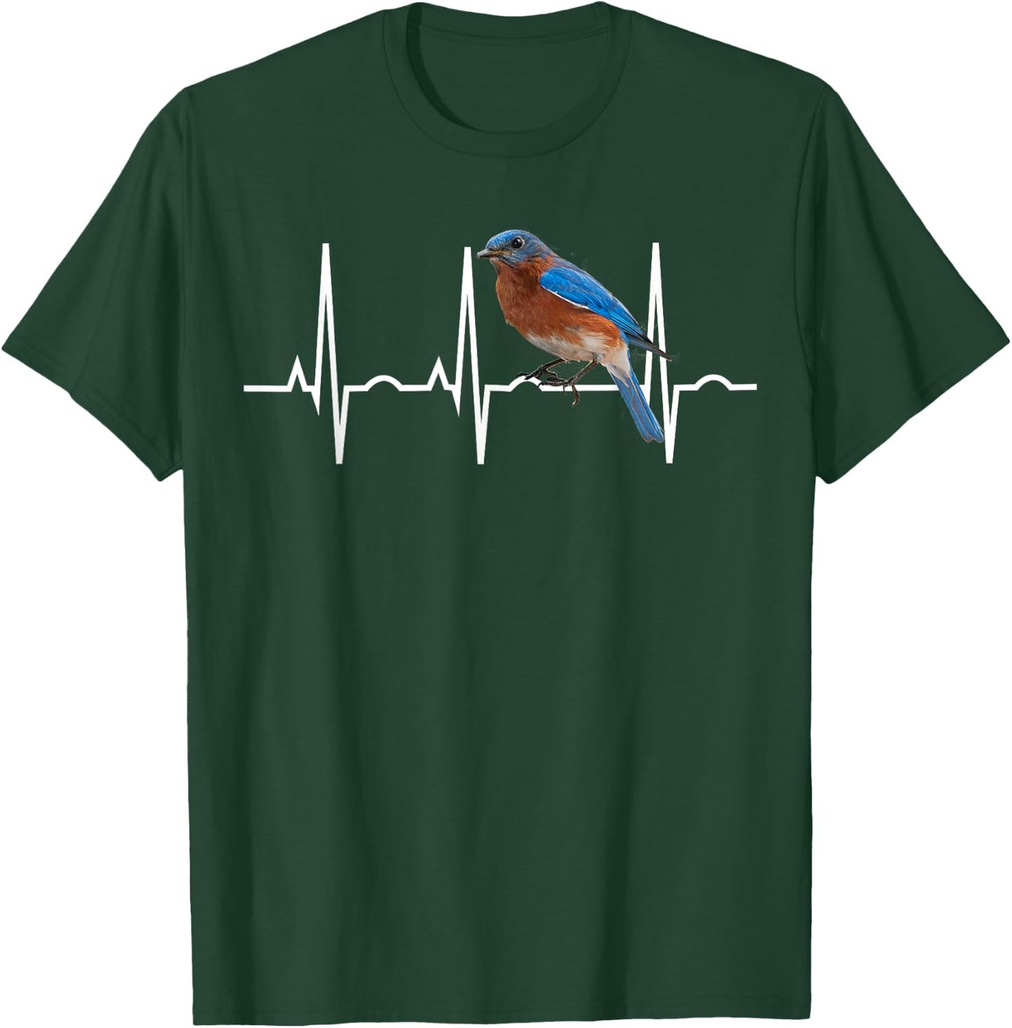 Bluebird Shirt - Bluebird Heartbeat Gift Birders T-Shirt - T-Shirt | Forest