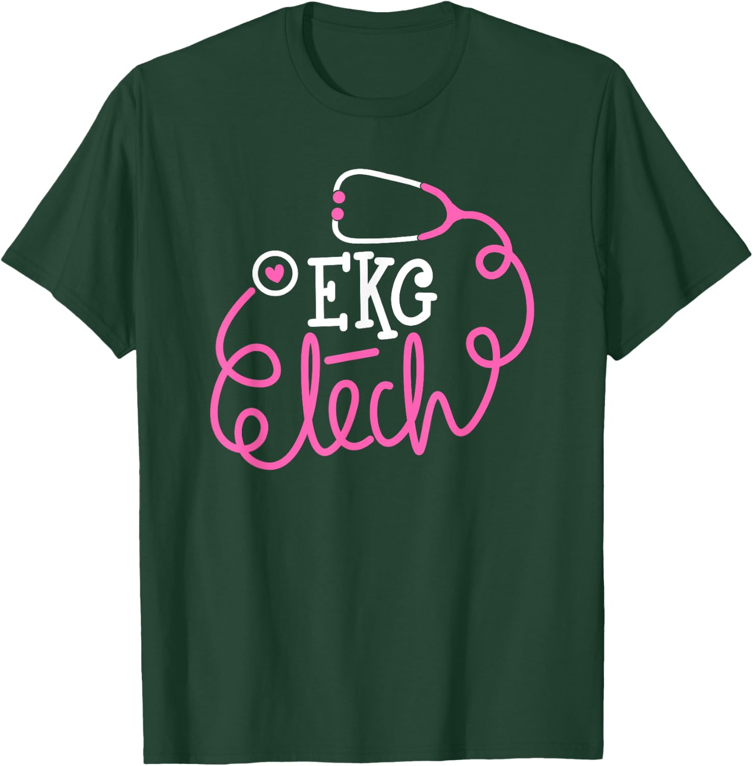 EKG Tech Shirt Electrocardiograph technologists technicians T-Shirt - T-Shirt | Forest