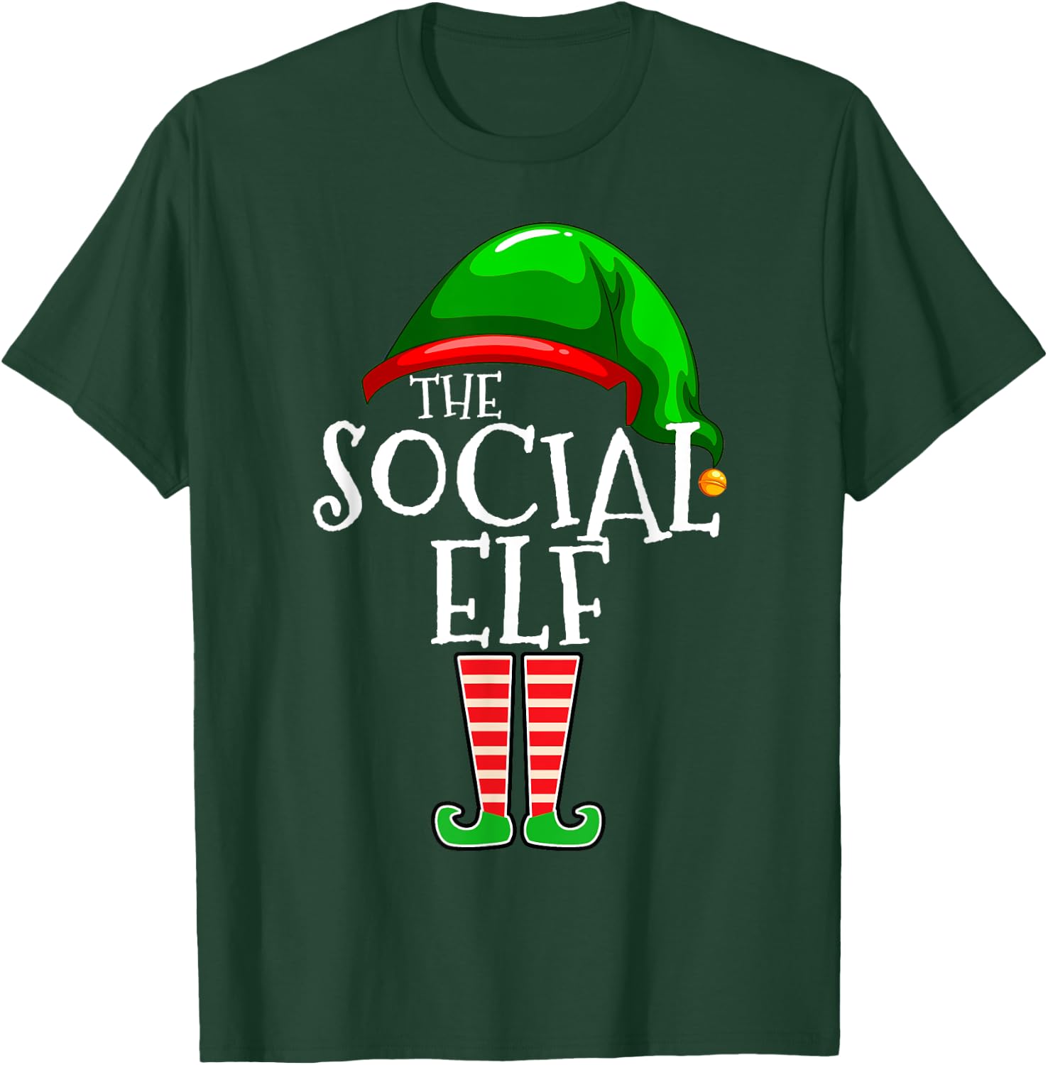 Social Elf Group Matching Family Christmas Gift Holiday T-Shirt - T-Shirt | Forest