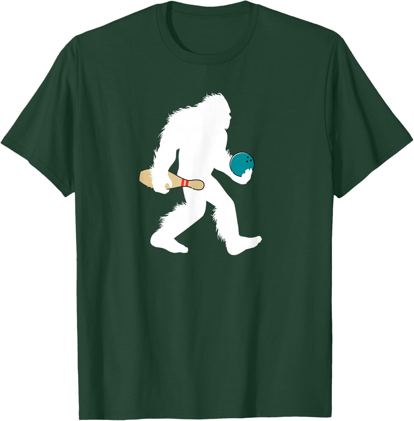 Bigfoot Bowling Funny Sport Lane Sasquatch Bowler T-Shirt - T-Shirt | Forest
