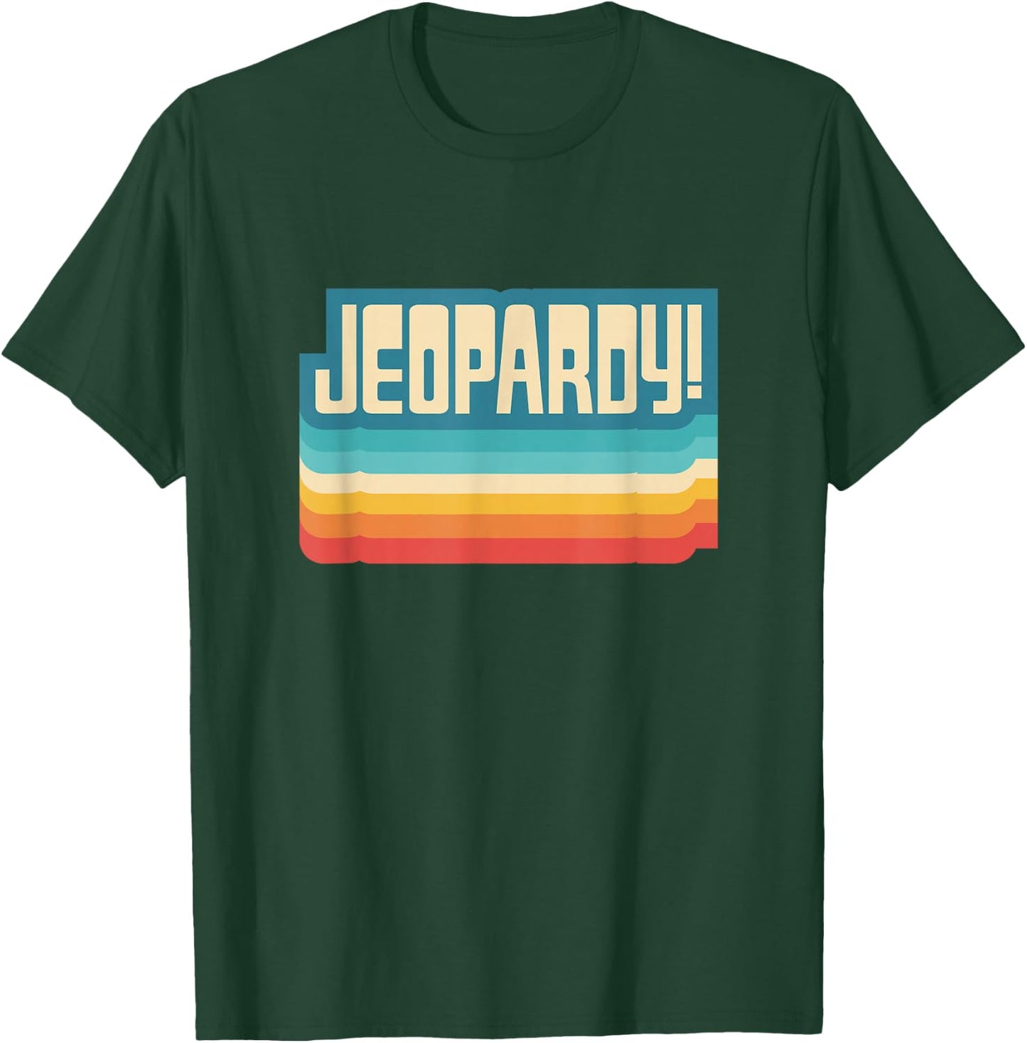 Jeopardy! Vintage Black Letter Print , -Adults, Short Sleeve, Small T-Shirt - T-Shirt | Forest
