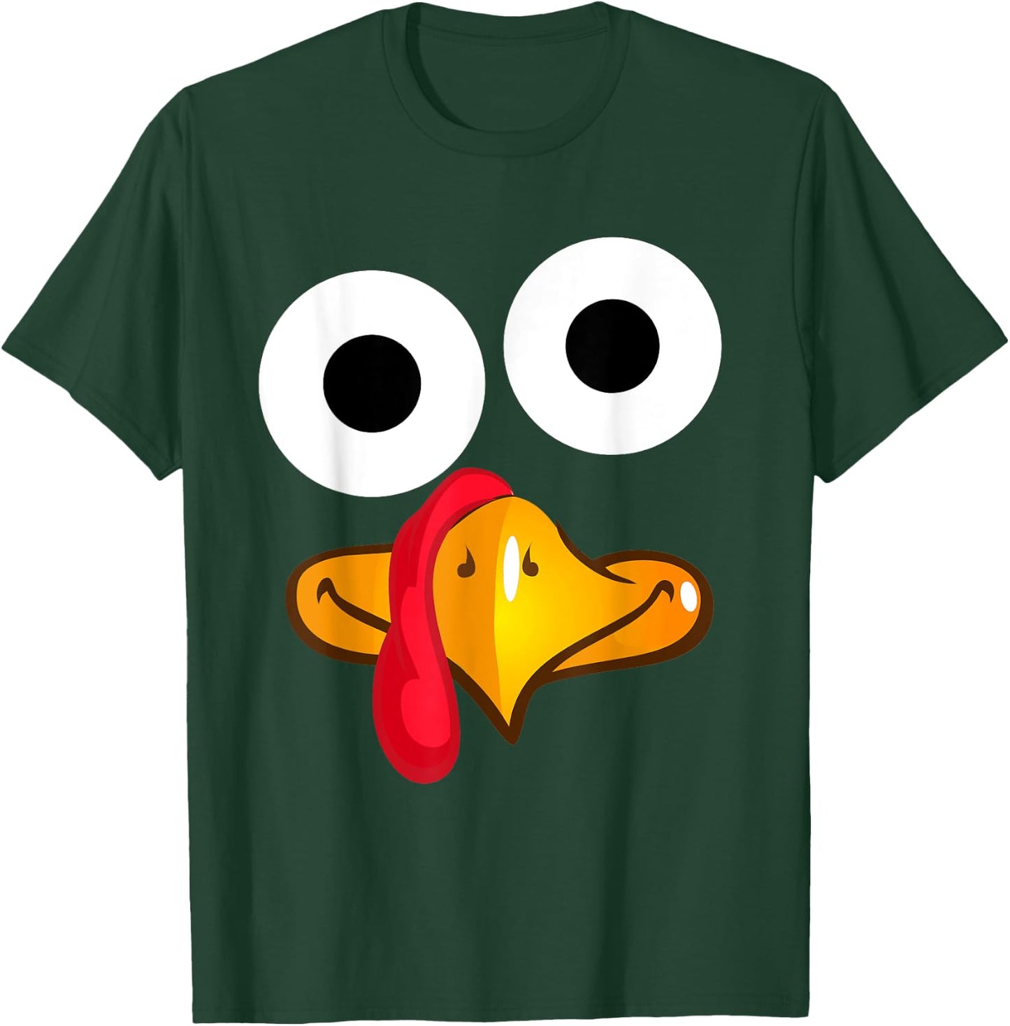 Turkey Face Thanksgiving Funny Costume T-Shirt - T-Shirt | Forest