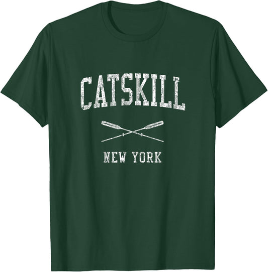 Catskill New York NY Vintage Nautical Sports Design T-Shirt - T-Shirt | Forest