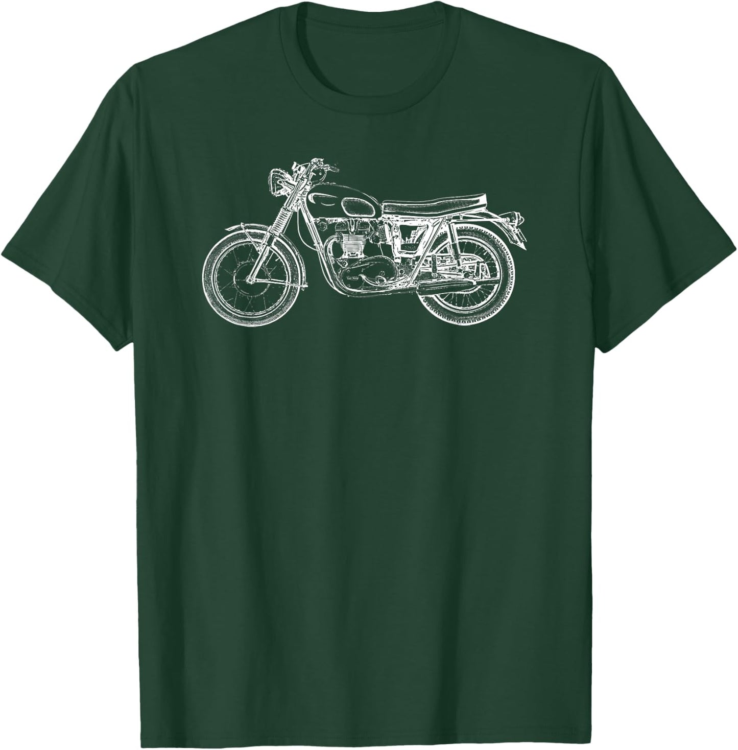 Vintage Motorcycle Motor Bike Sketch T-Shirt - T-Shirt | Forest