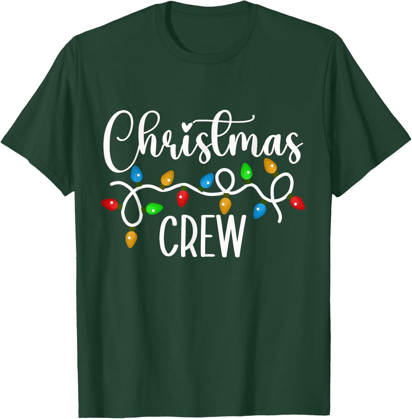Christmas Crew Xmas Lights Family Matching Pajamas Holiday T-Shirt - T-Shirt | Forest