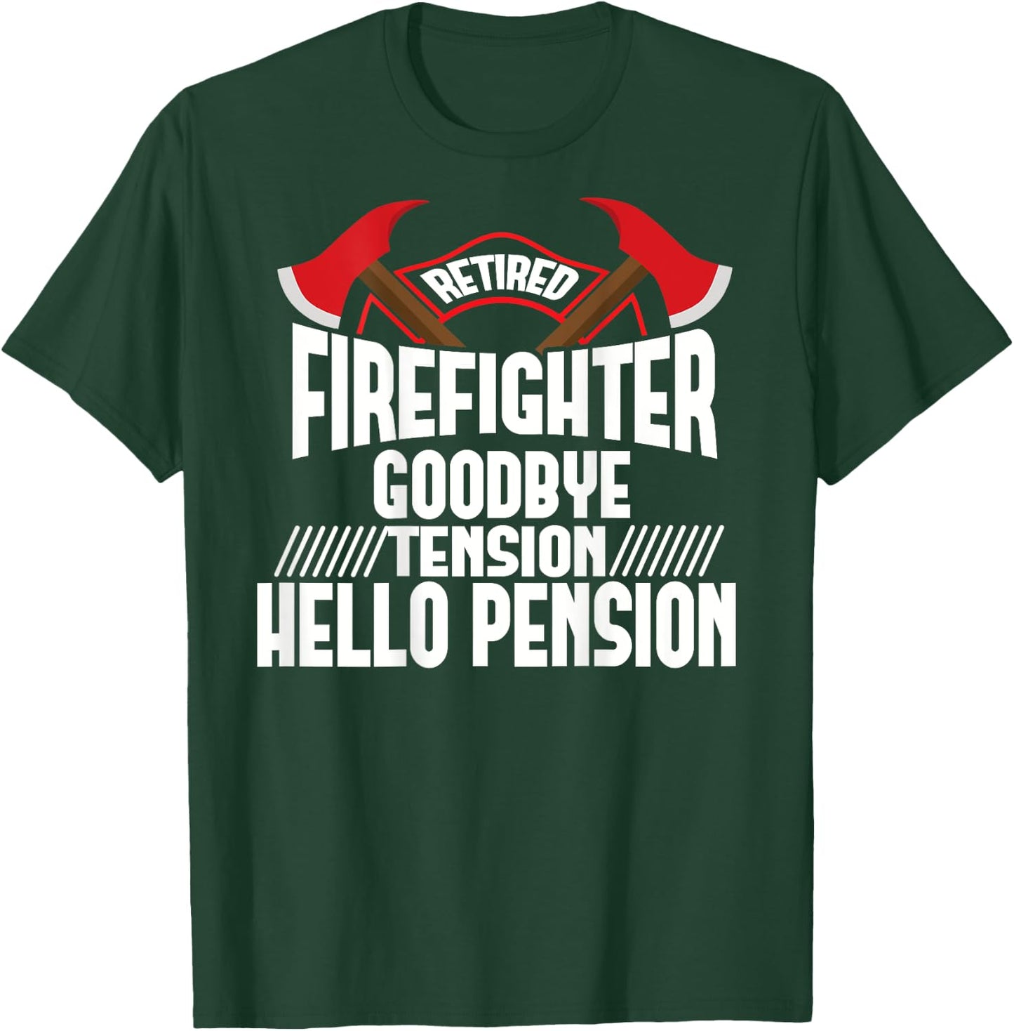 Retired Firefighter Thin Red Line Retirement Party Gift T-Shirt - T-Shirt | Forest
