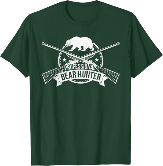 Professional Bear Hunter Crossed Rifles Hunting T-Shirt - T-Shirt | Forest