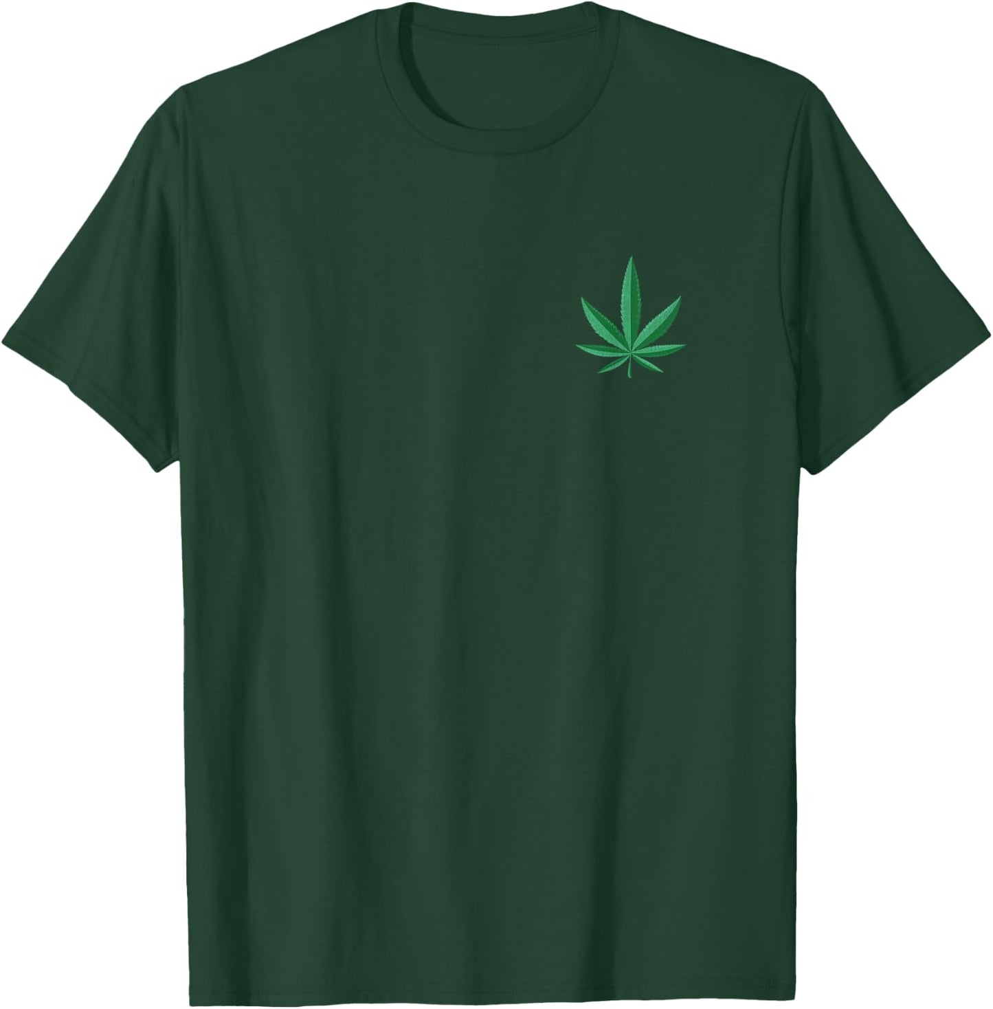 Small Marijuana Leaf Cannabis 420 Weed T-Shirt - T-Shirt | Forest