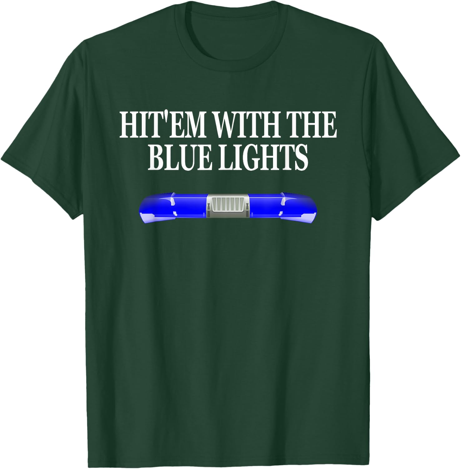Funny Police Officer Blue Lights Women T-Shirt - T-Shirt | Forest