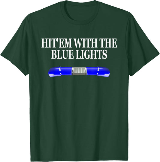 Funny Police Officer Blue Lights Women T-Shirt - T-Shirt | Forest