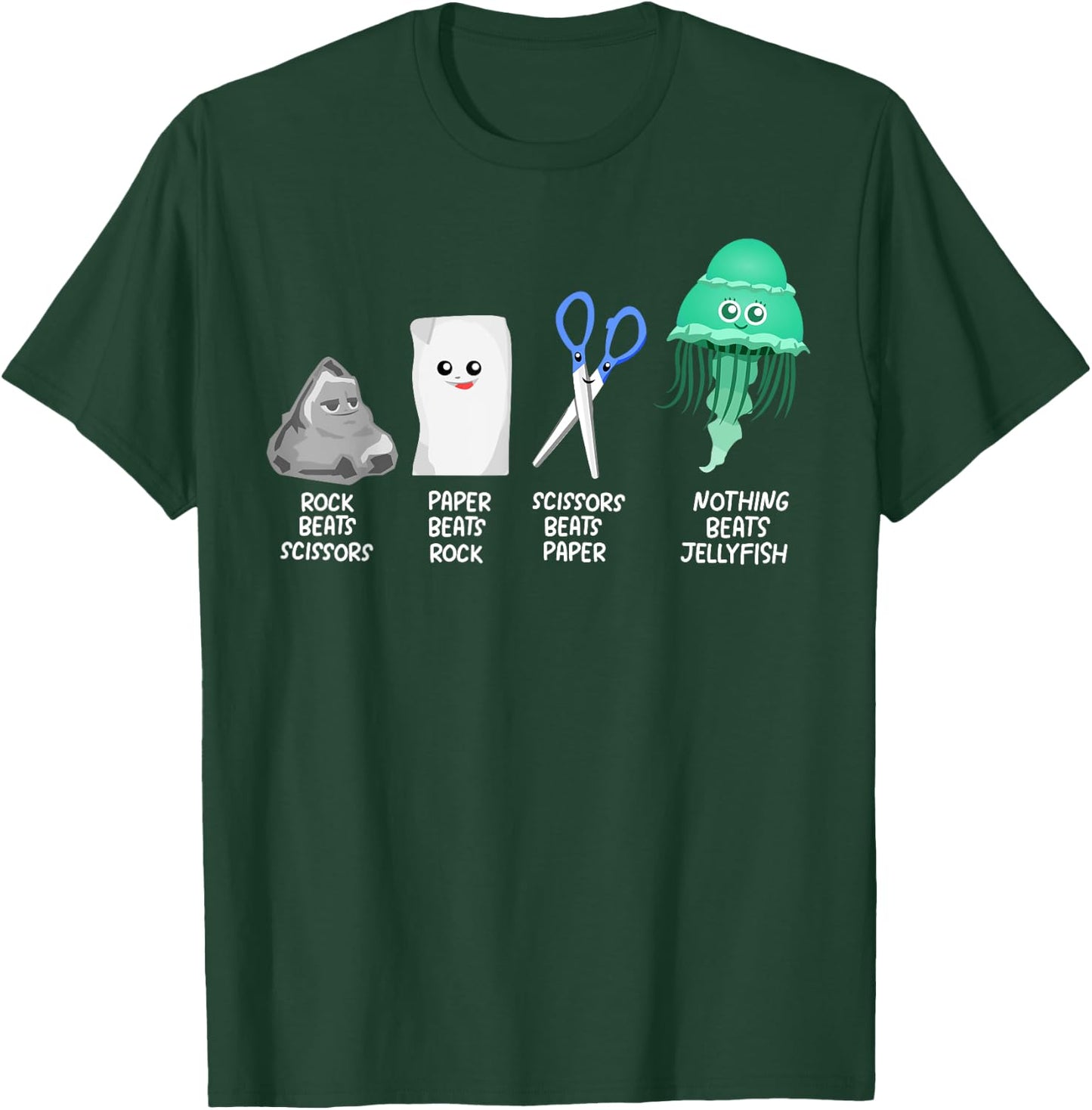 Kids Rock Paper Scissors Jellyfishes Dress Gift Jellyfish T-Shirt - T-Shirt | Forest