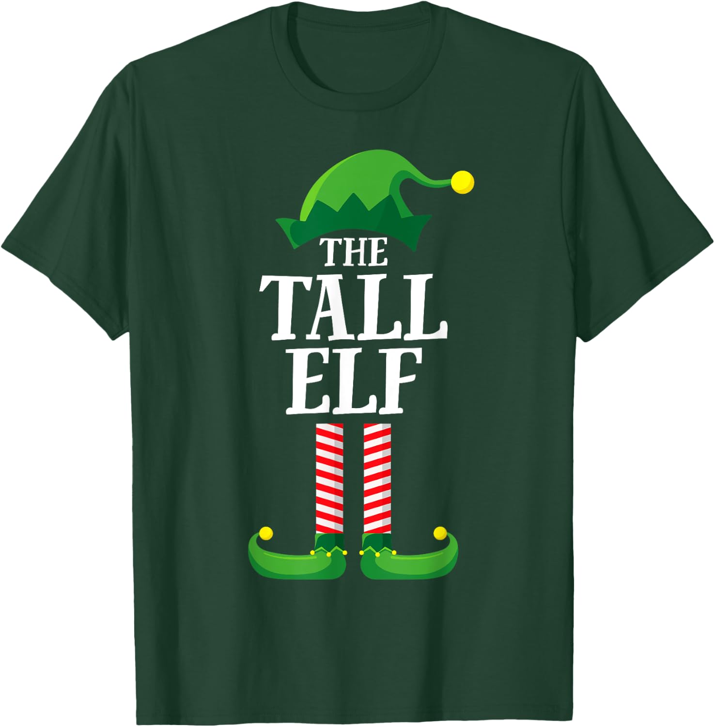 Tall Elf Matching Family Group Christmas Party Short Sleeve T-Shirt - T-Shirt | Forest