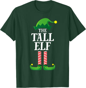 Tall Elf Matching Family Group Christmas Party Short Sleeve T-Shirt - T-Shirt | Forest
