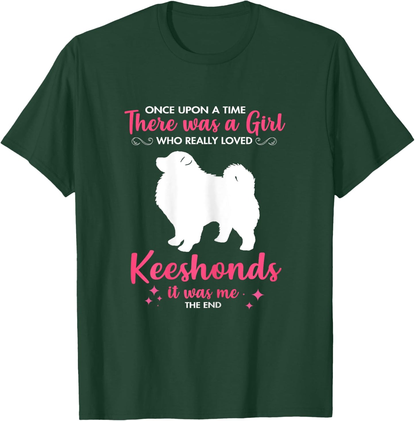 Girl Loves Keeshond Dog Pet Gift Women Mom Dad Him T-Shirt - T-Shirt | Forest