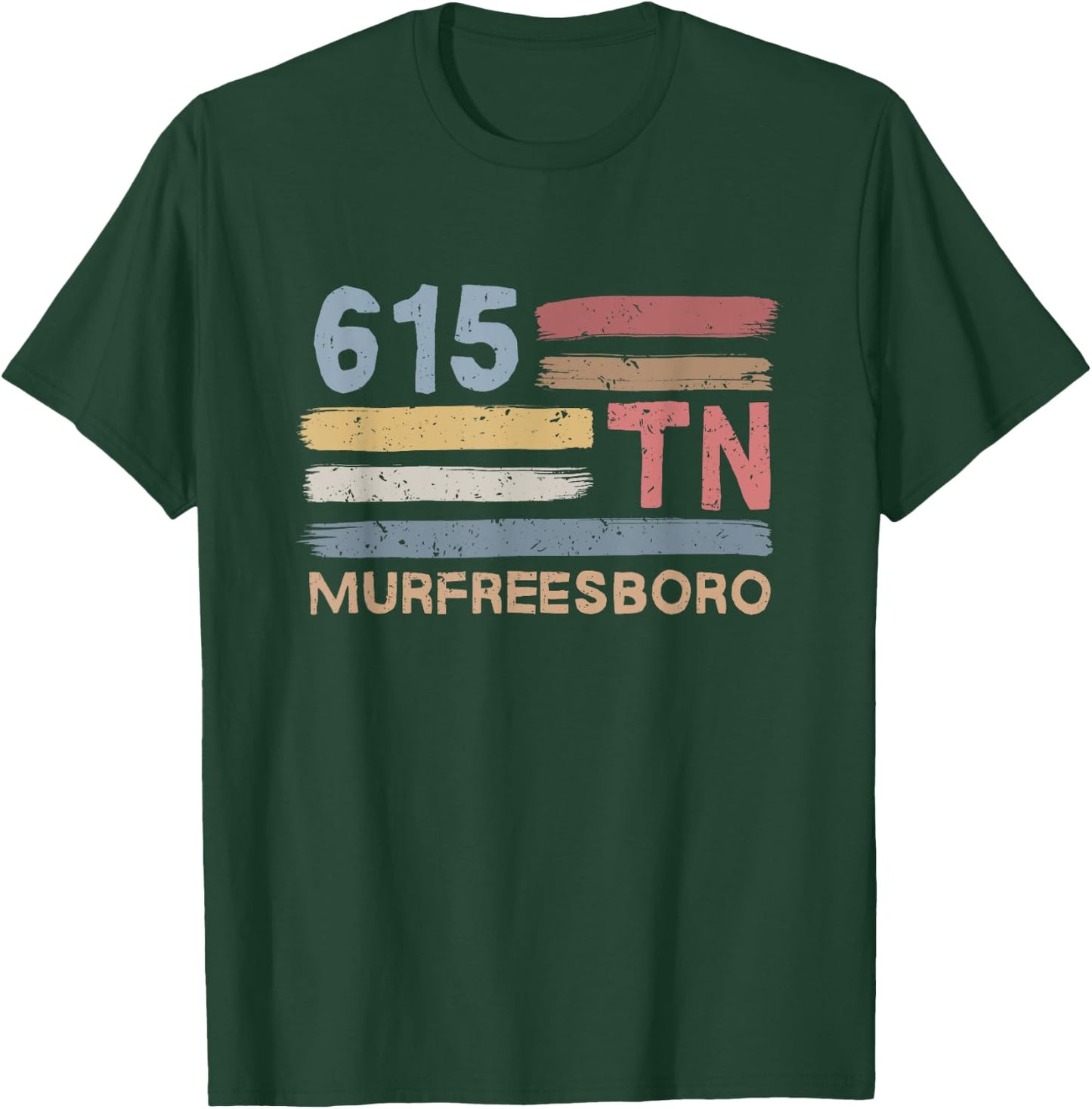 Retro Murfreesboro Area Code 615 Residents State Tennessee T-Shirt - T-Shirt | Forest