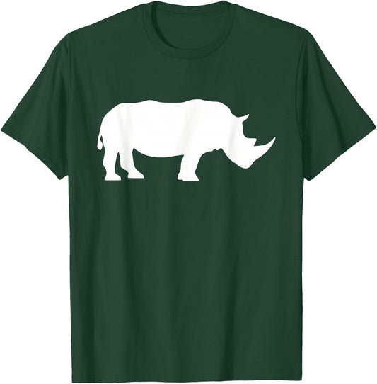 Rhino Store Rhino - Black Adult - Animal Print - - Short Sleeve - Modern Style - Casual Wear - All Seasons T-Shirt - T-Shirt | Forest