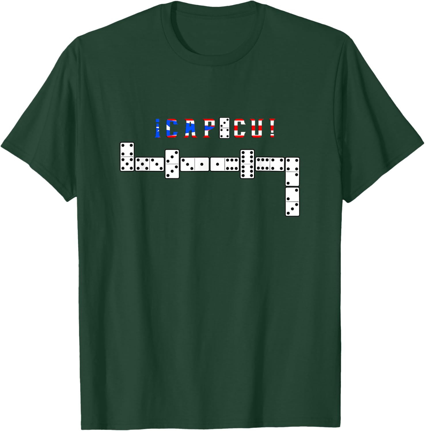 Dominoes Player Gifts By Vibes Capicu Dominoes - Black, -Adults, Short Sleeve, Small T-Shirt - T-Shirt | Forest