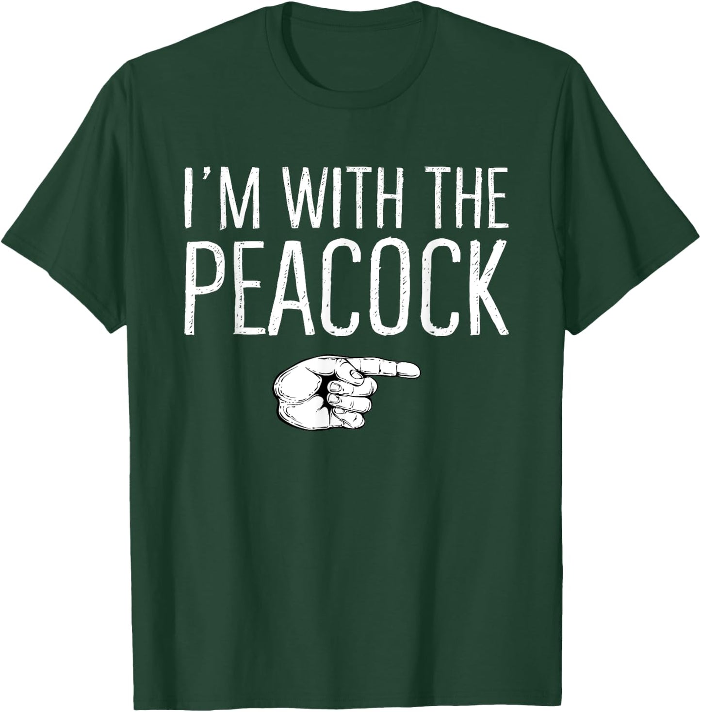 I'm With The Peacock Matching Costume Lazy Halloween Party T-Shirt - T-Shirt | Forest