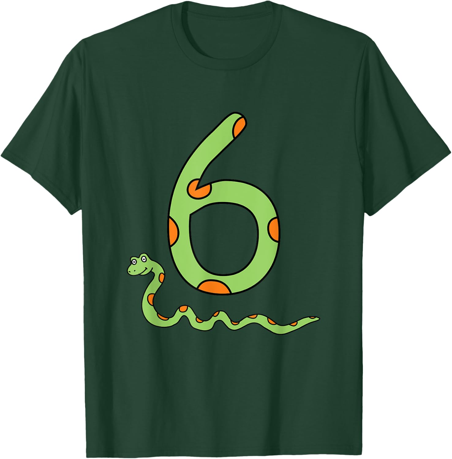 Snake Birthday Boy Kids Reptile Animal Number 6 6th Bday T-Shirt - T-Shirt | Forest
