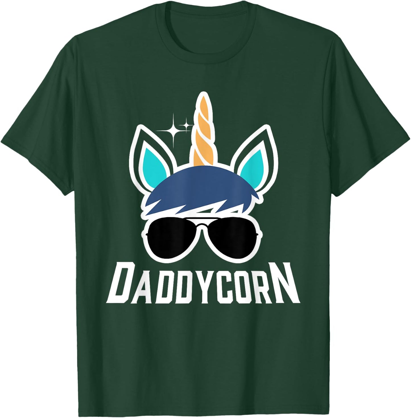 Daddycorn Unicorn Daddy And Baby Father's Day T-Shirt - T-Shirt | Forest