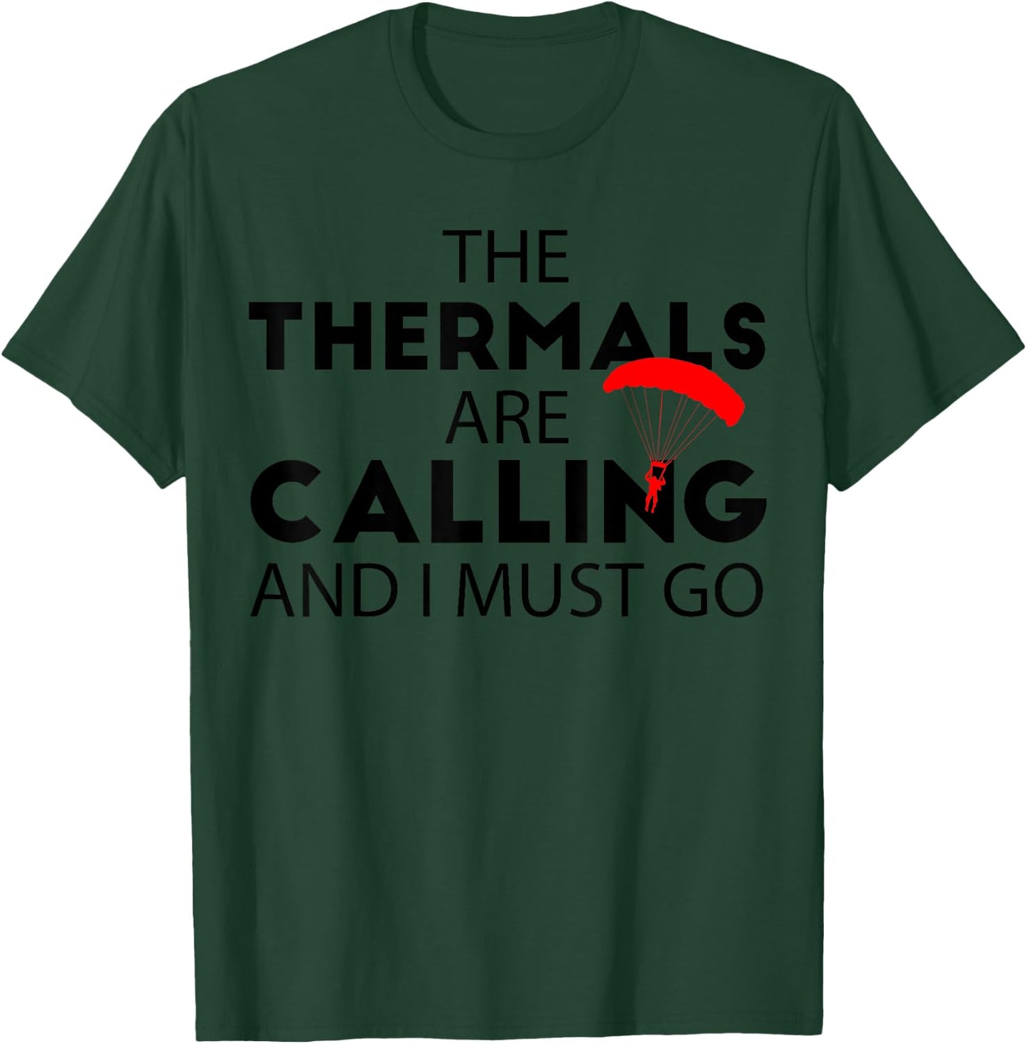Paragliding Shirt | Paraglider in a Thermal Pilot T-Shirt - T-Shirt | Forest