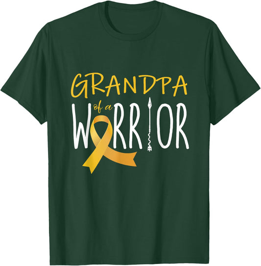 Childhood cancer awareness Grandpa of a warrior T-Shirt - T-Shirt | Forest
