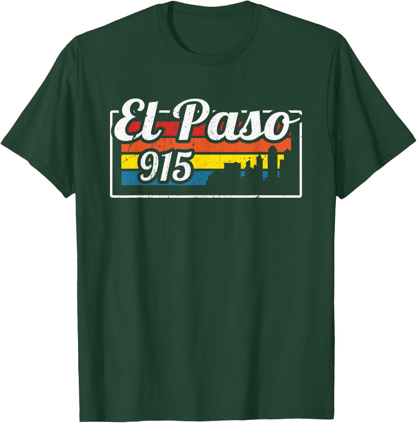 Vintage El Paso City Skyline 915 State Of Texas Retro Gift T-Shirt - T-Shirt | Forest