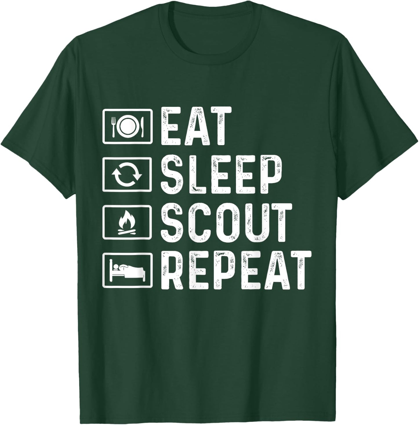 Eat Sleep Scout Repeat Scouts T-Shirt - T-Shirt | Forest