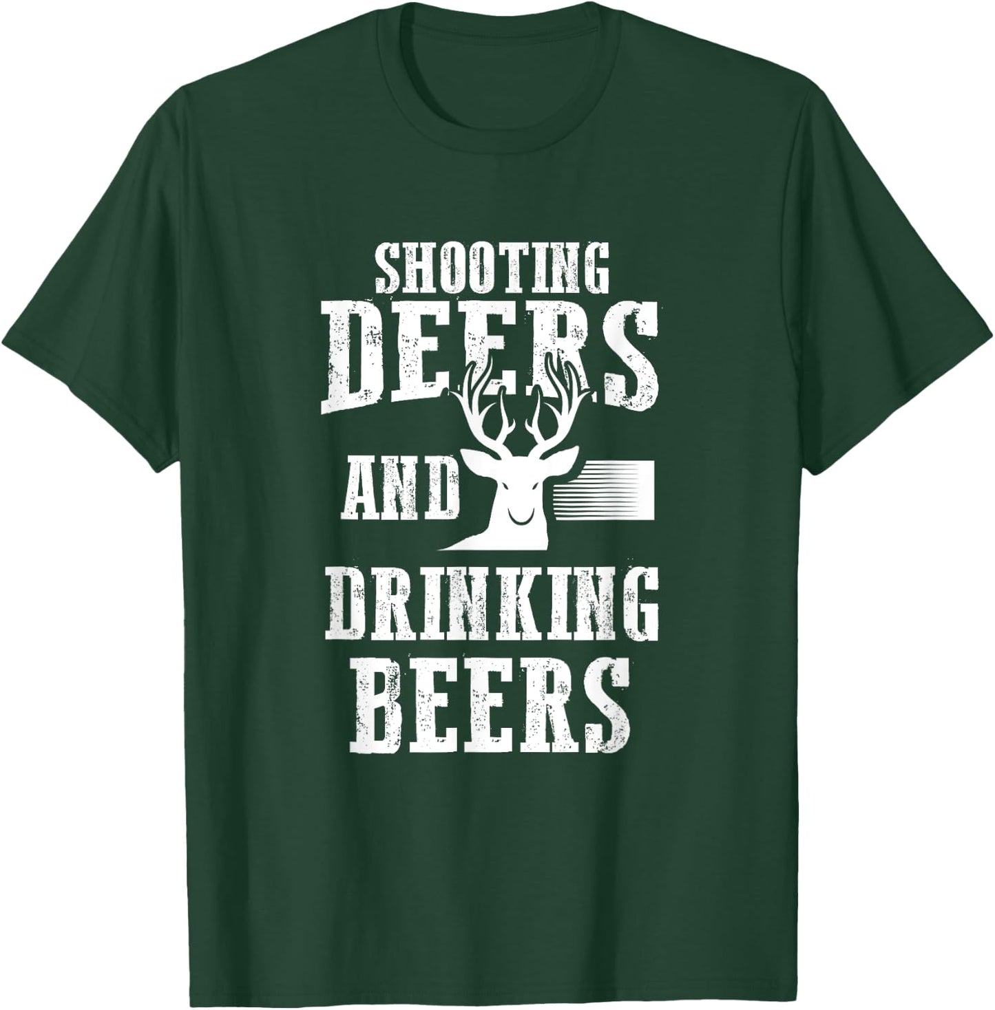 Beer Deer Shirt Shooting Deers And Drinking Beers Hunter T-Shirt - T-Shirt | Forest