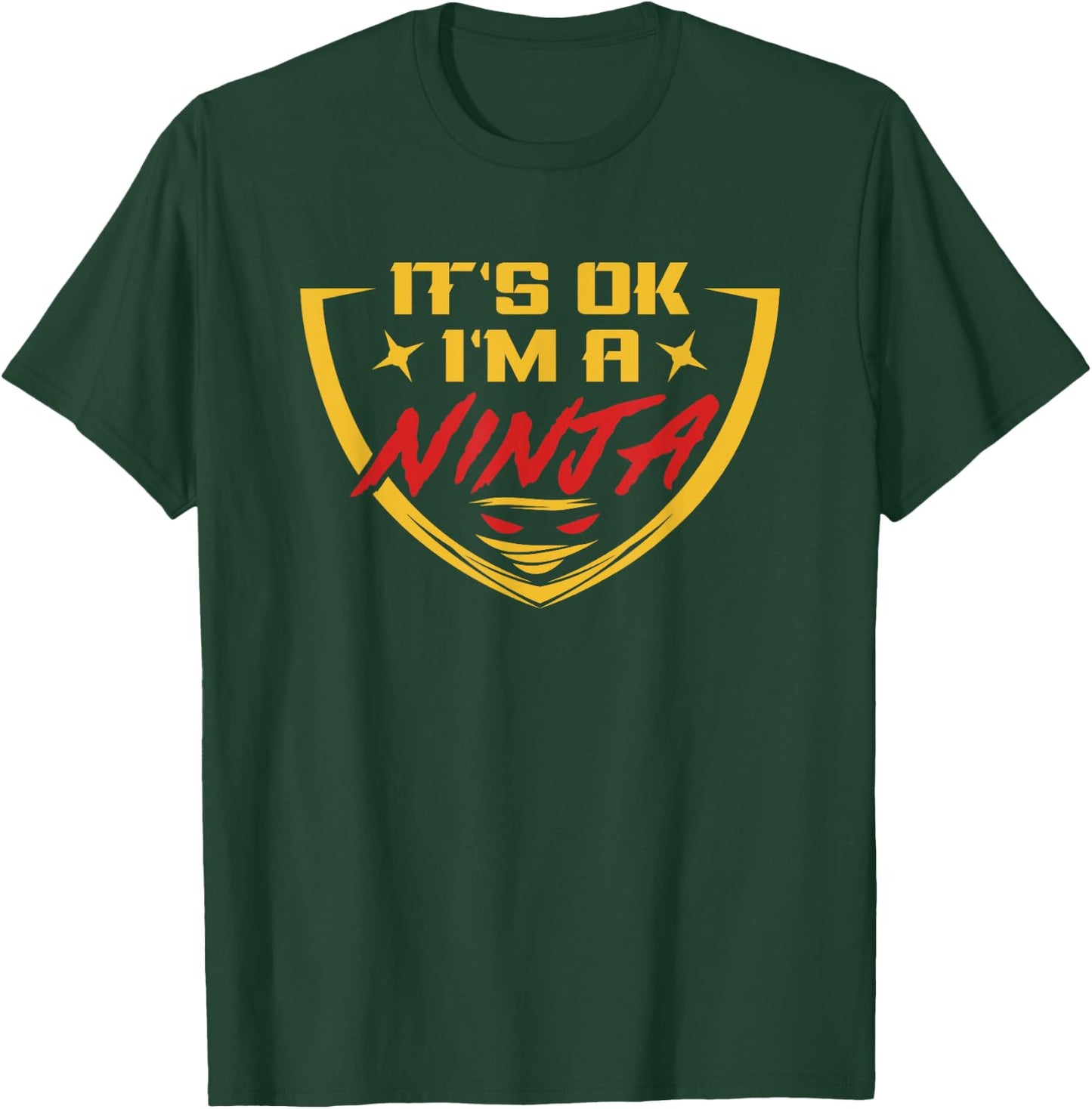 Funny Ninja Warrior, It's Ok, I'm a Ninja Gift T-Shirt - T-Shirt | Forest