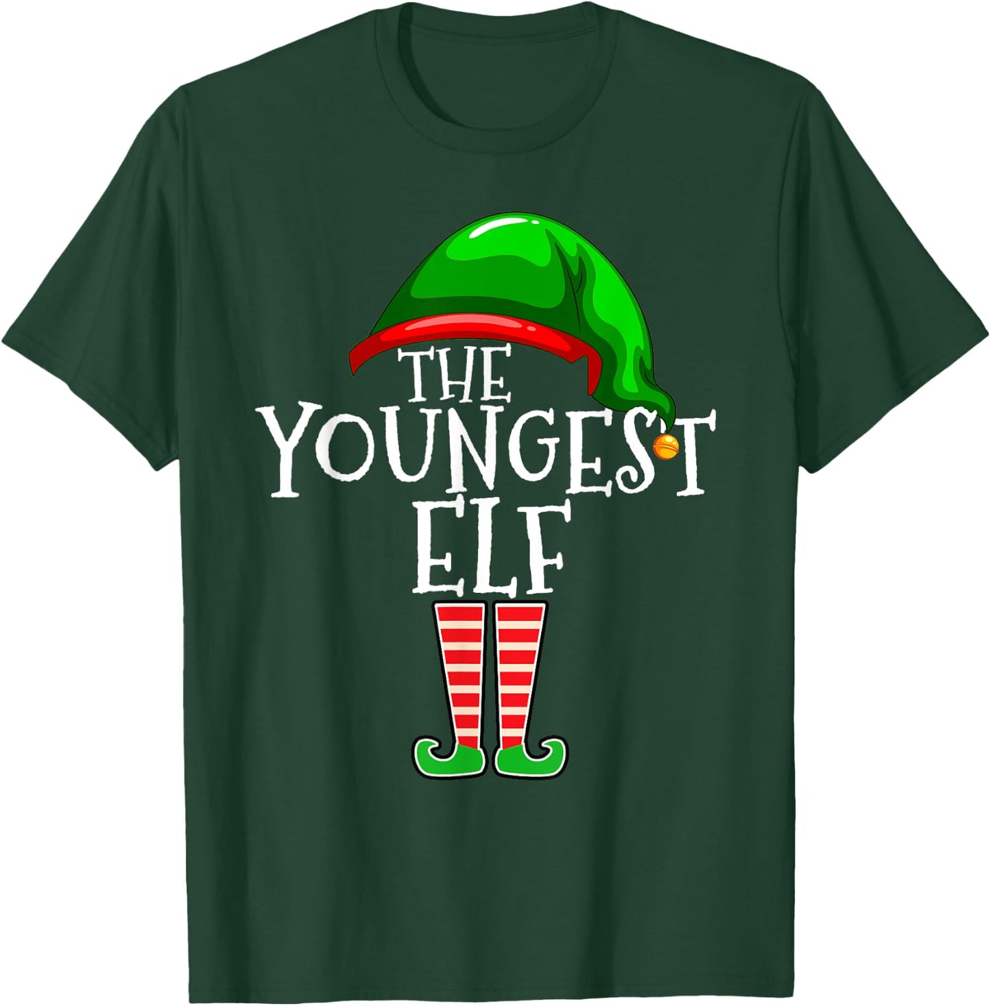 The Youngest Elf Family Matching Group Christmas Gift Funny T-Shirt - T-Shirt | Forest