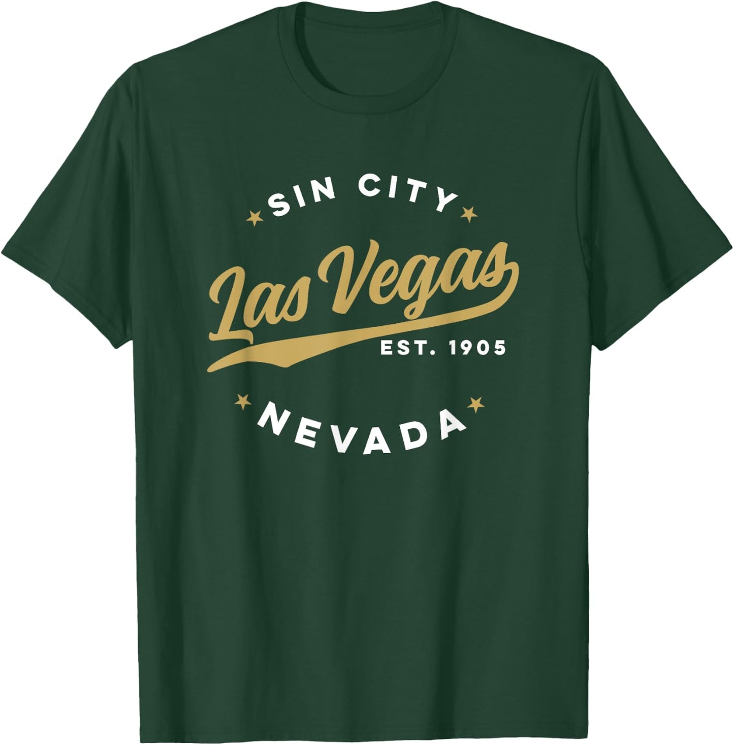 Classic Retro USA City Vintage Las Vegas Sin City Nevada Glam Text T-Shirt - T-Shirt | Forest