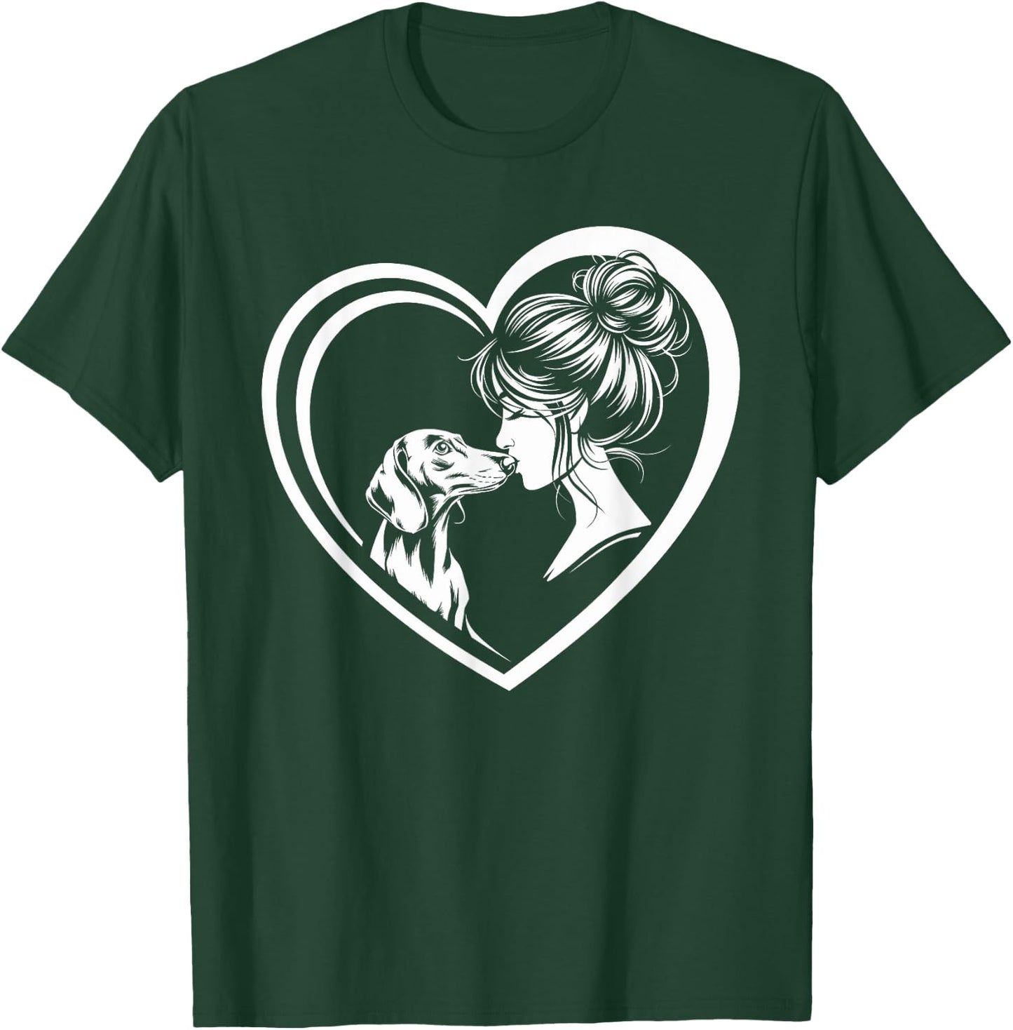 Dachshund Mom Dog Art Valentine's Day Heart T-Shirt - T-Shirt | Forest