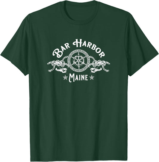 Bar Harbor Maine USA Vintage Lobster Nautical Fishing Town T-Shirt - T-Shirt | Forest