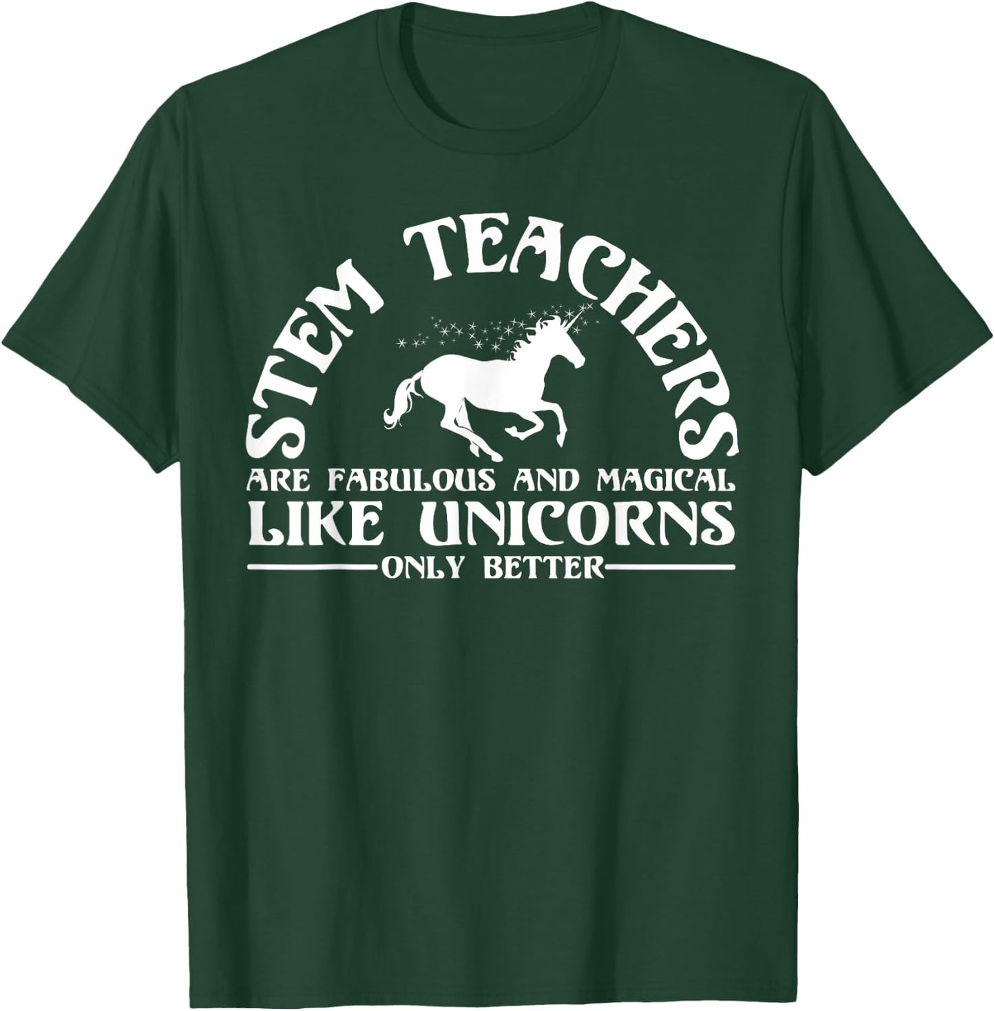 Funny STEM Teacher Appreciation Unicorn Lover T Shirt Women Girls Kids T-Shirt - T-Shirt | Forest