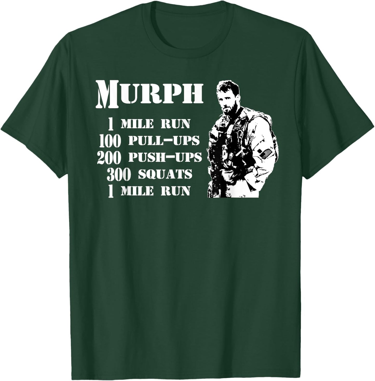 Murph Workout Exercise Challenge Patriotic WOD Gift T-Shirt - T-Shirt | Forest