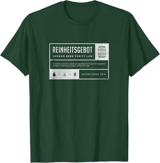 Reinheitsgebot German Beer Purity Law of 1516 T-Shirt - T-Shirt | Forest