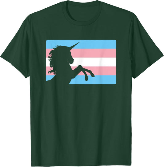 Transgender Unicorn Gift Trans Pride Flag Men Women Kids T-Shirt - T-Shirt | Forest