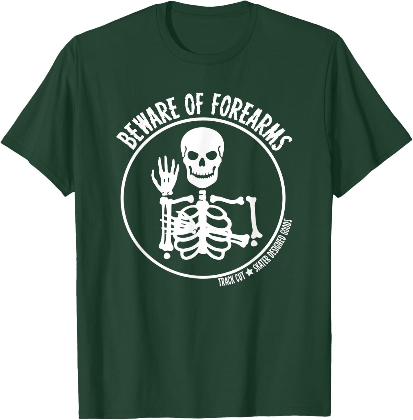 Roller Derby Beware of Forearms Halloween Skeleton T-Shirt - T-Shirt | Forest