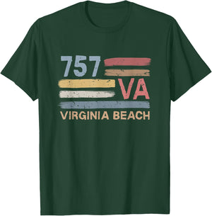 Retro Virginia Beach Area Code 757 Residents State Virginia Women Kids T-Shirt - T-Shirt | Forest
