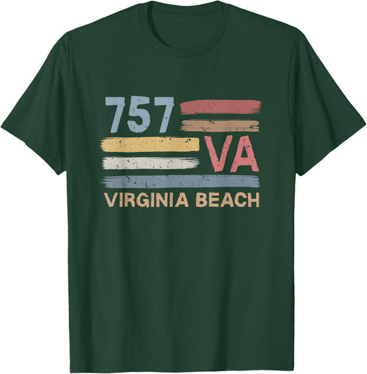Retro Virginia Beach Area Code 757 Residents State Virginia Women Kids T-Shirt - T-Shirt | Forest