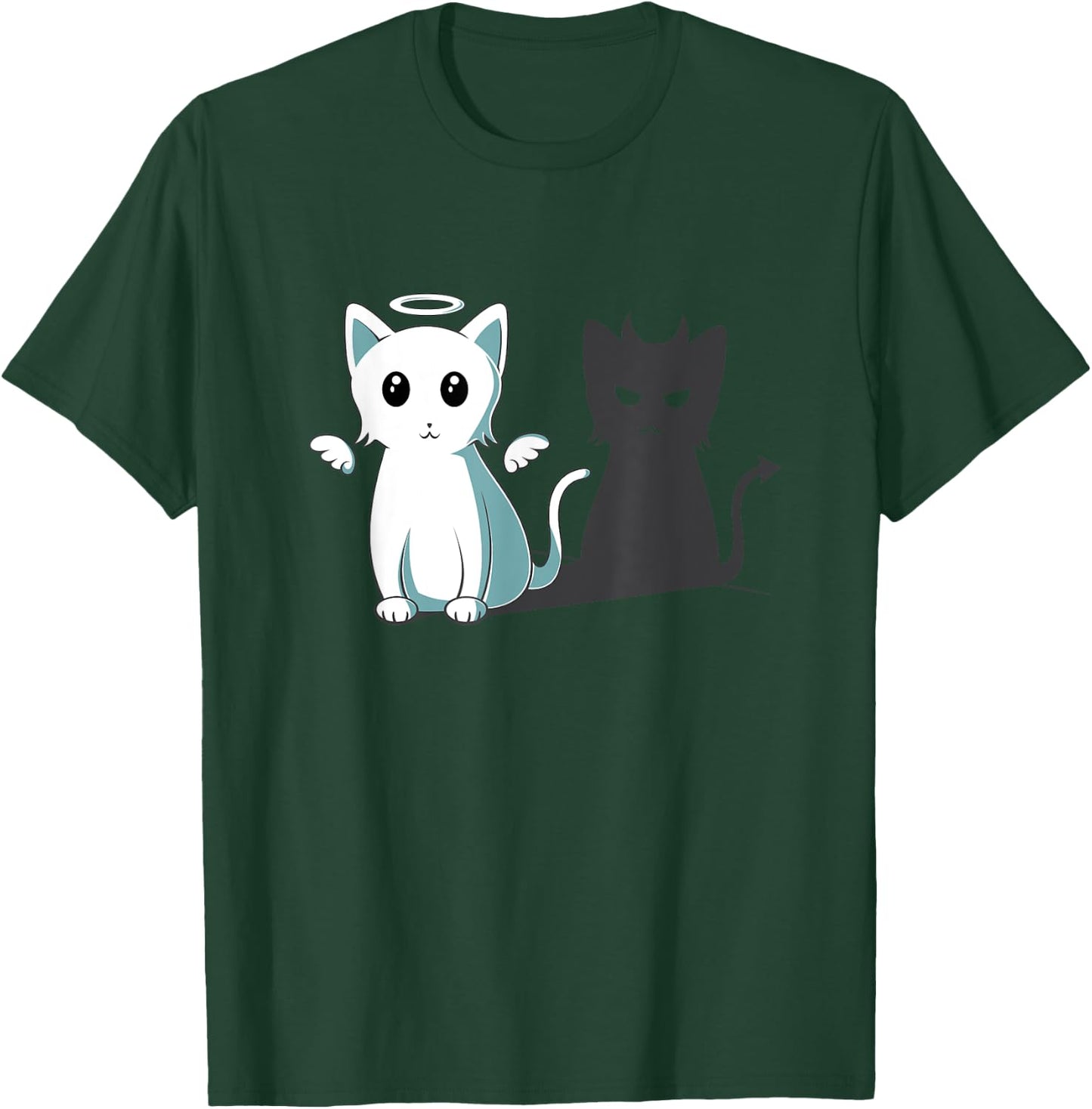 Purr Evil Devil Cat Happy Halloween Cat Angel Devil Kitten Men Women Kids T-Shirt - T-Shirt | Forest