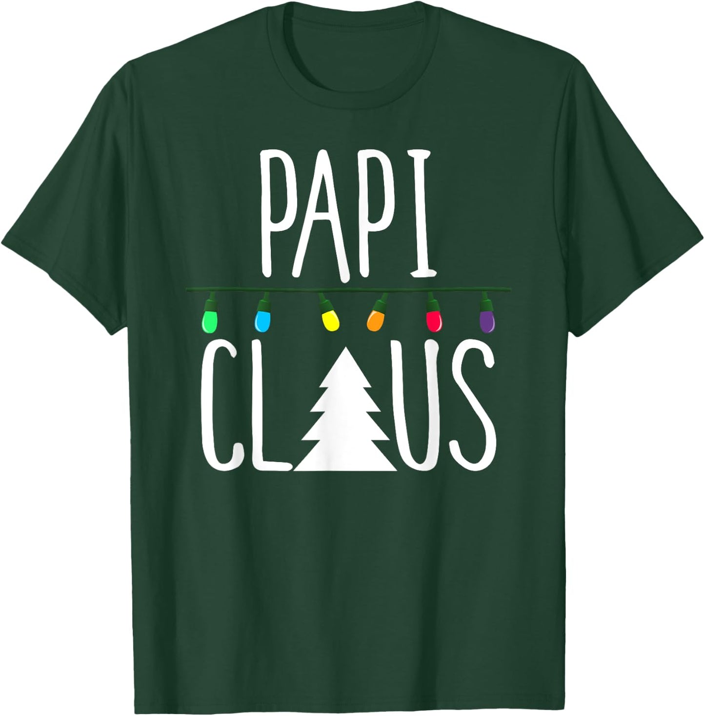 Papi Claus Shirt Christmas Lights Shirt T-Shirt - T-Shirt | Forest