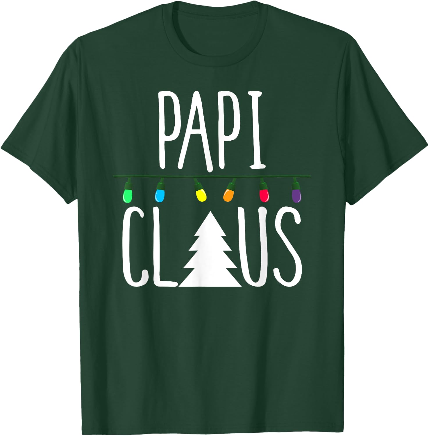 Papi Claus Shirt Christmas Lights Shirt T-Shirt - T-Shirt | Forest