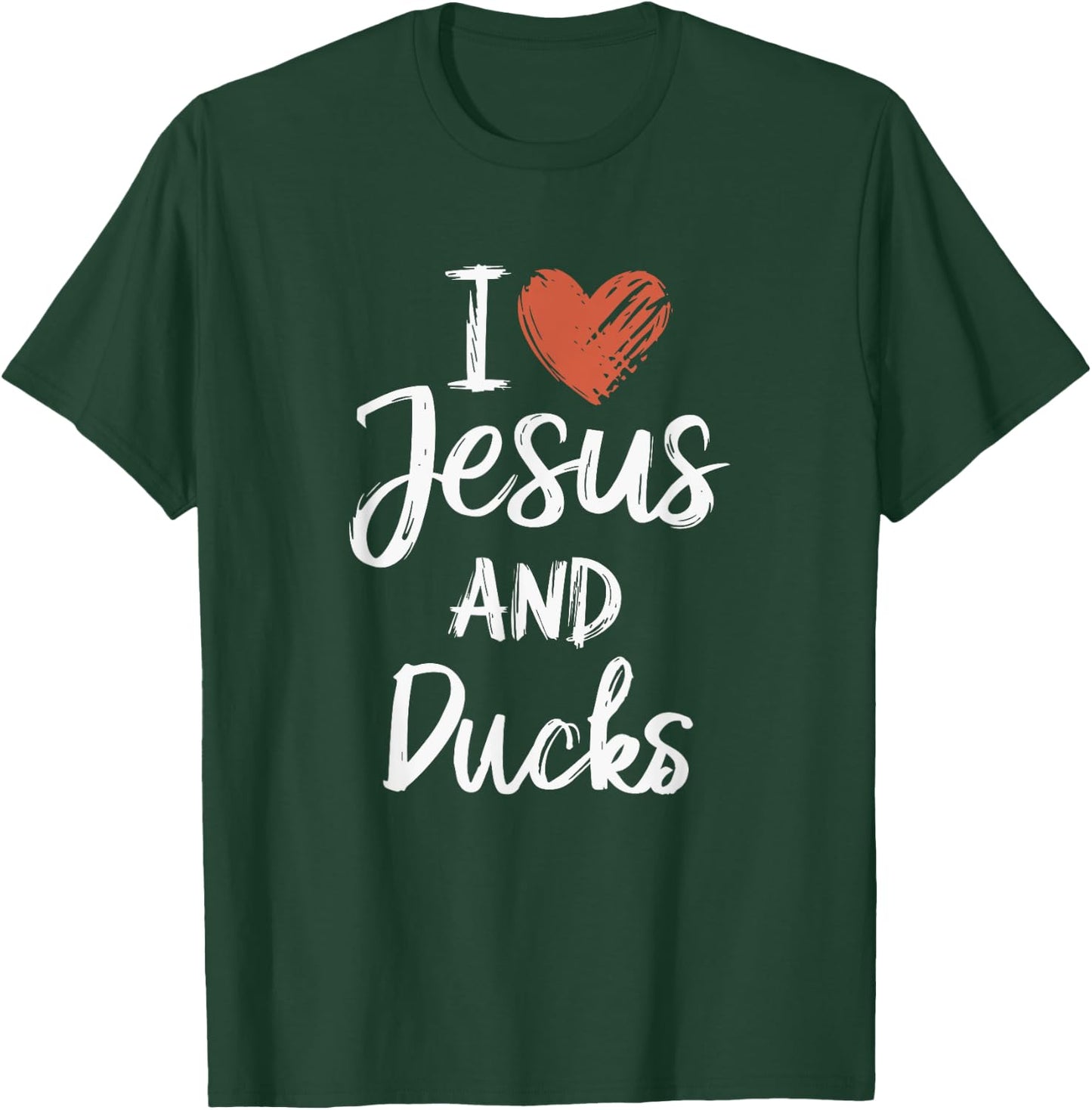 I Love Jesus And Ducks Christian Religious Ducks Lover T-Shirt - T-Shirt | Forest