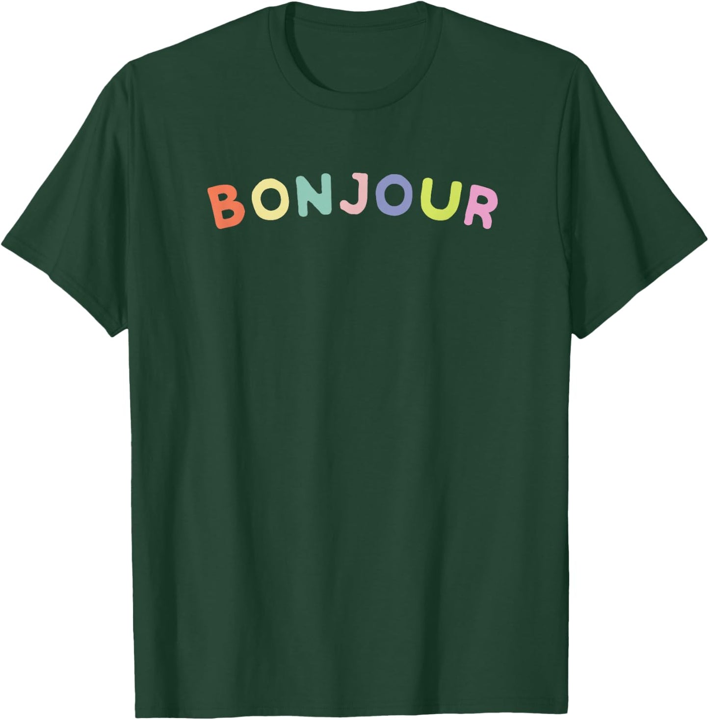 French Bonjour Gift , souvenir , women, kids T-Shirt - T-Shirt | Forest