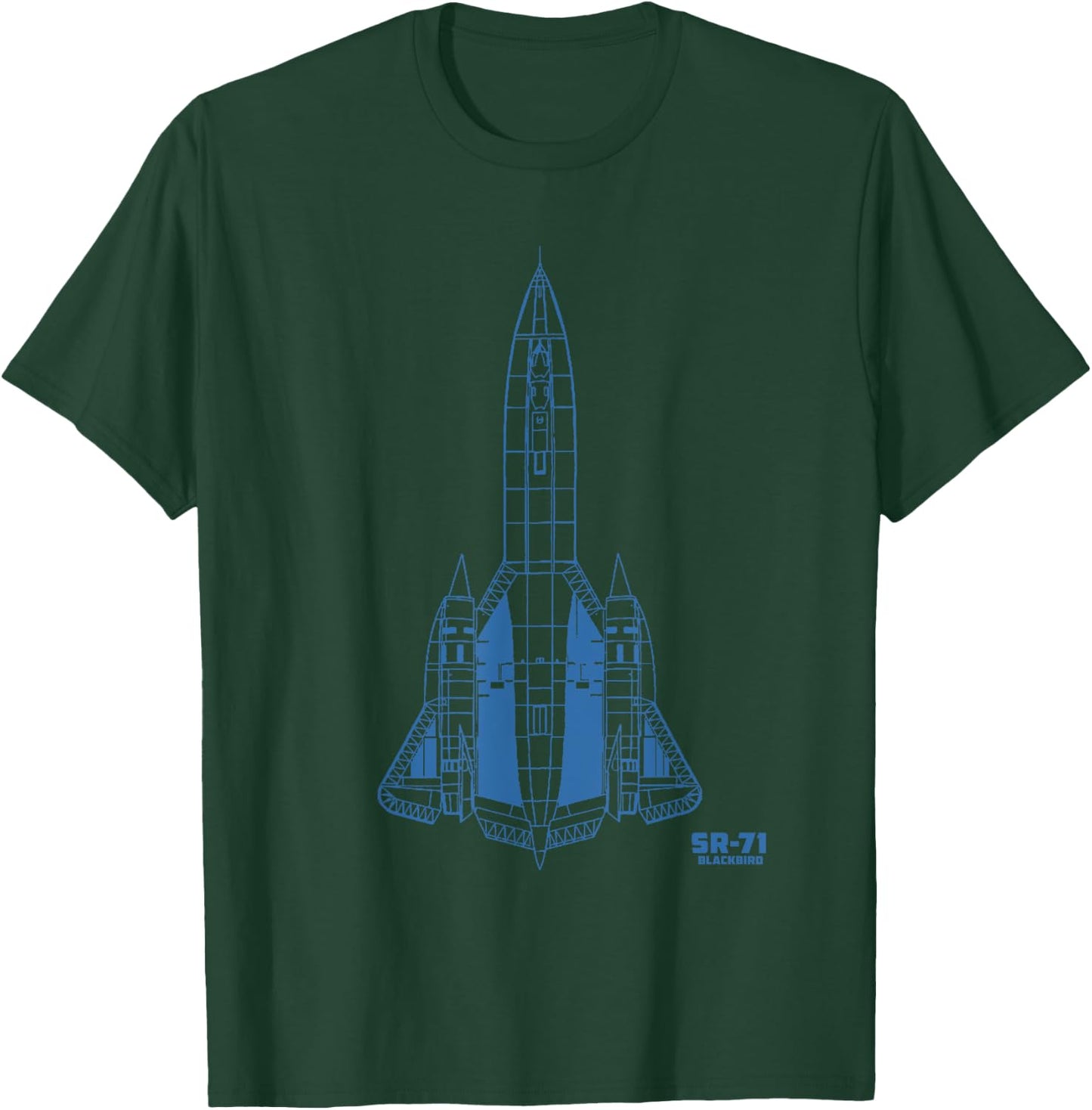 SR-71 Blackbird Spyplane Technical Drawing Blue T-Shirt - T-Shirt | Forest